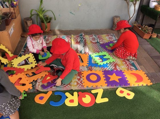 Preschool Outdoor Fun with Alphabet