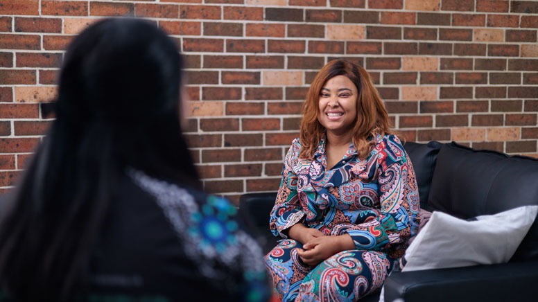 two person are talking