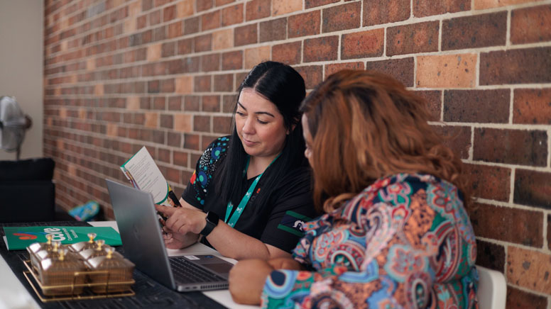 two person are talking