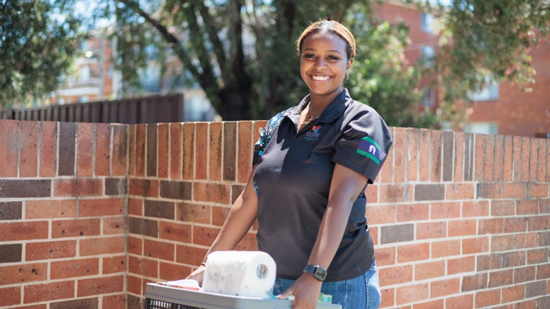 young women are smiling