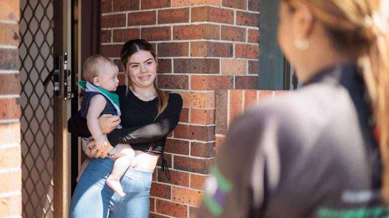 couple with their baby are happy discussing
