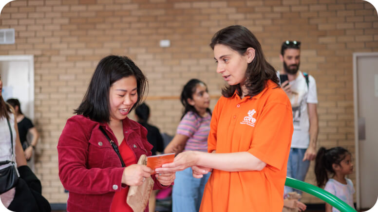 two person are talking